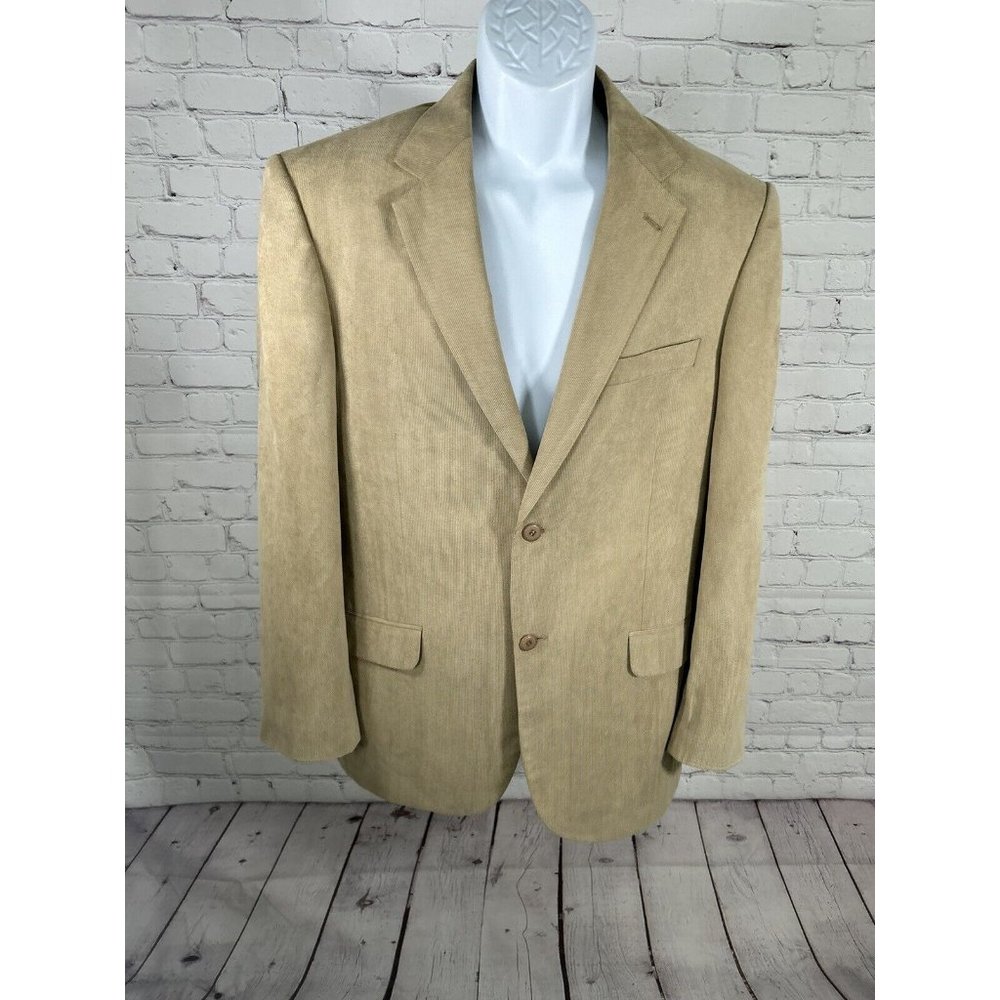 Andrew Fezza Beige Corduroy Two Button Blazer Jacket Men’s 40R